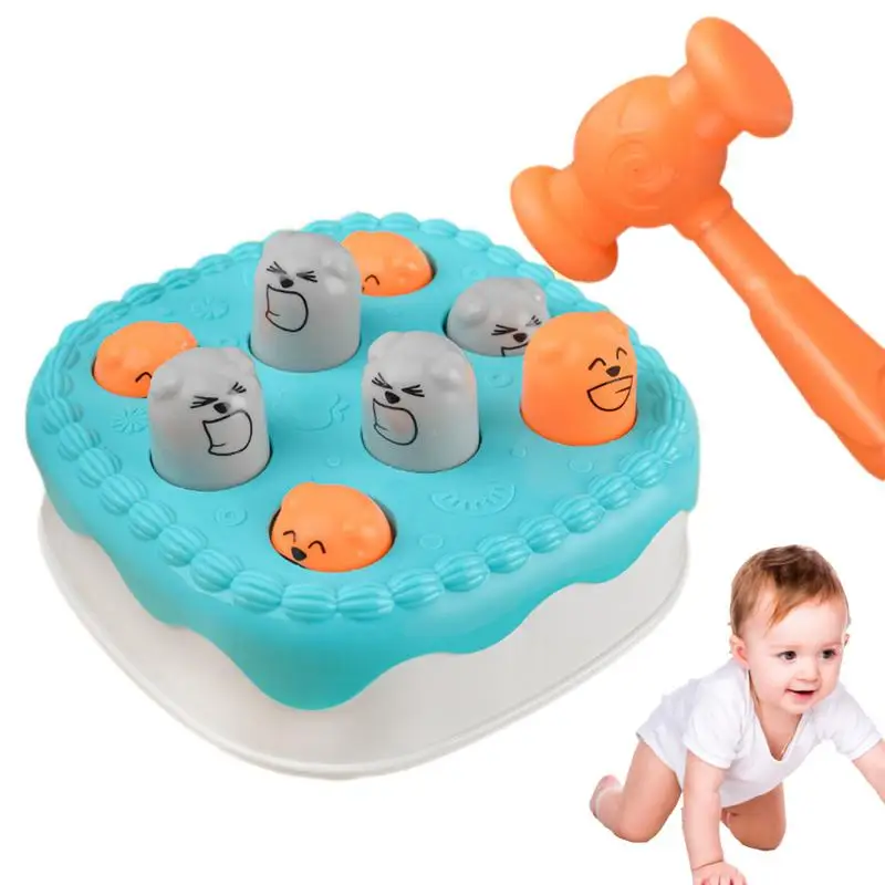 Hammering Pounding Toy Interactive Cake Shape Hammer Games Preschool Toys Whack Game Toy Toddler Pounding Toy For Hand Eye