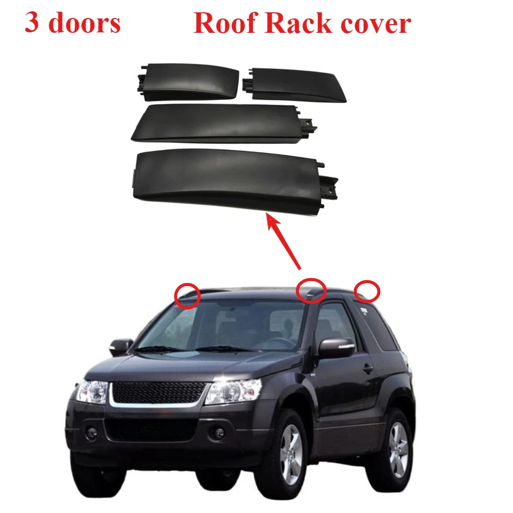 

1 Piece 3 doors No Painting Plastic Roof Rack Cover Only for Suzuki Grand Vitara 2011 Luggage Cap Seal luggage support