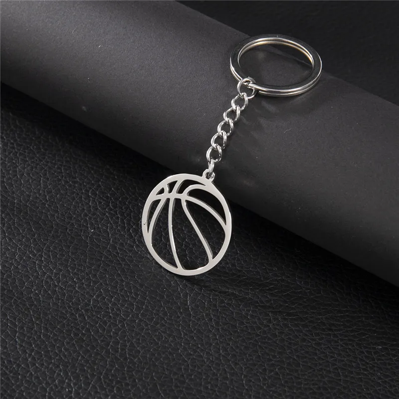 Simple Volleyball Souvenirs Keychain Metal Ball Shaped Pendants Keyrings for Men Women Car Key Ring Sports Fans Gift