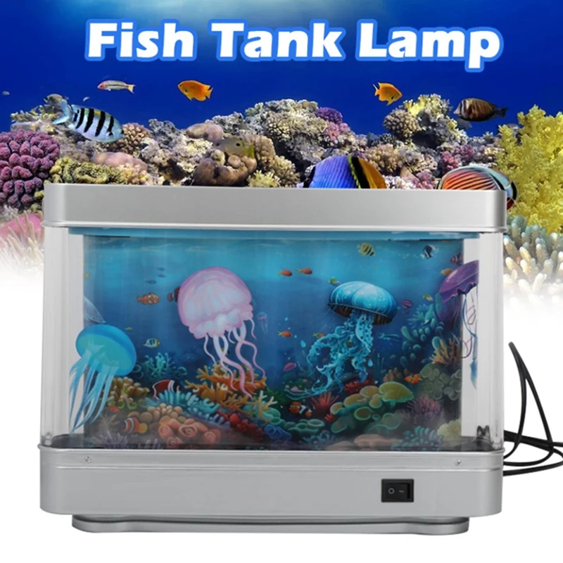 

USB Simulated Fish Tank Lamp Artificial Tropical Fish Tank Light Aquarium Decor Night Light Virtual Ocean LED Table Lamp
