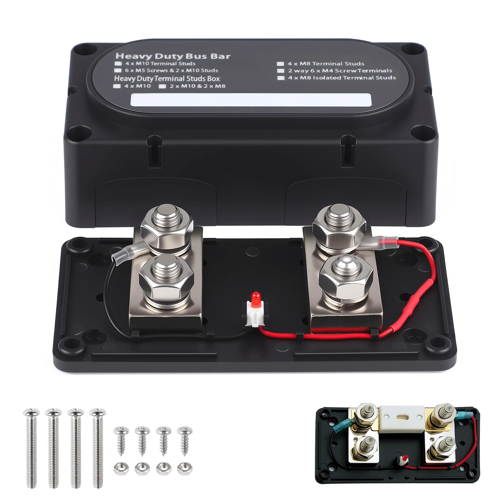 

CNSPEED ANL Блок предохранителей от 35 А до 750 А Блок шины распределения питания с 4 шпильками шины клеммы M10 (3/8 дюйма) для автомобильной лодки