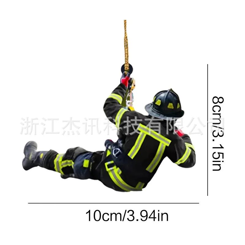 Firefighter Pendant KEYCHAIN PENDANT Christmas Tree Home Decoration Acrylic Creative Fire Peripheral BAG Accessories Xmas New