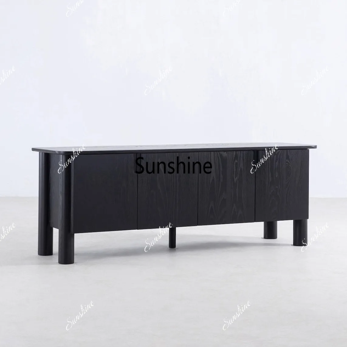 Antique Solid Wood Dining Sideboard Vintage High-End Storage Cabinet Elegant Living Room Entrance Display Cabinet