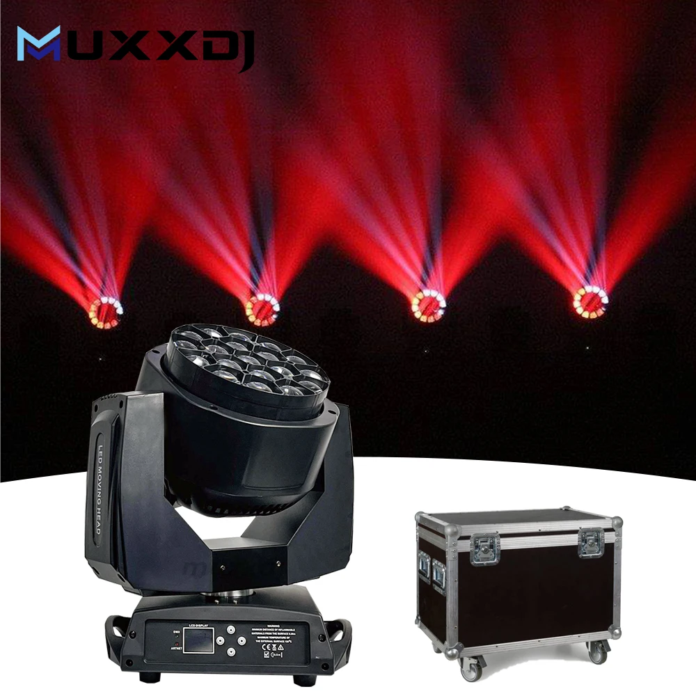 

Bee Eye DMX 19*15W RGBW 4in1 Stage Lights Zoom LED Lighting Wash Moving Head Light For Wedding Bar Night Club