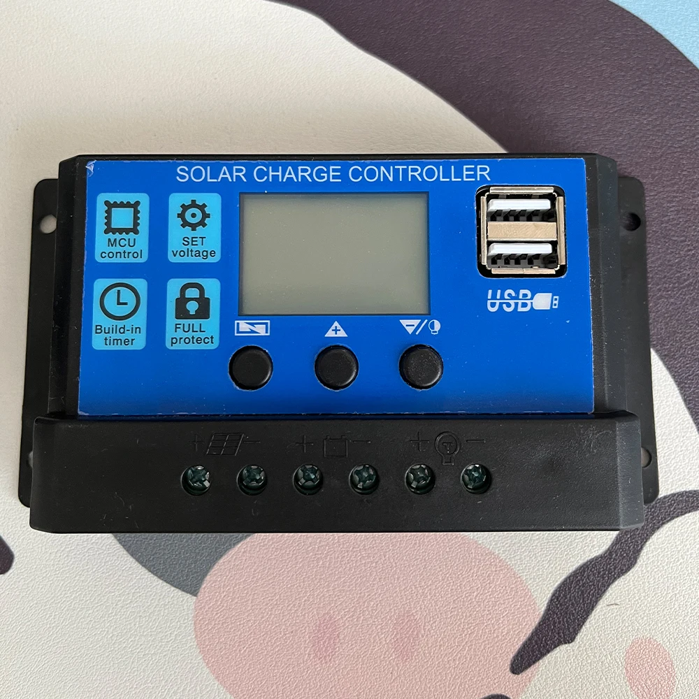 MPPT Solar Charge Controller 30A 40A 50A 60A 100A Dual USB LCD Display 12V 24V Solar Cell Panel Charger Regulator Waterproof