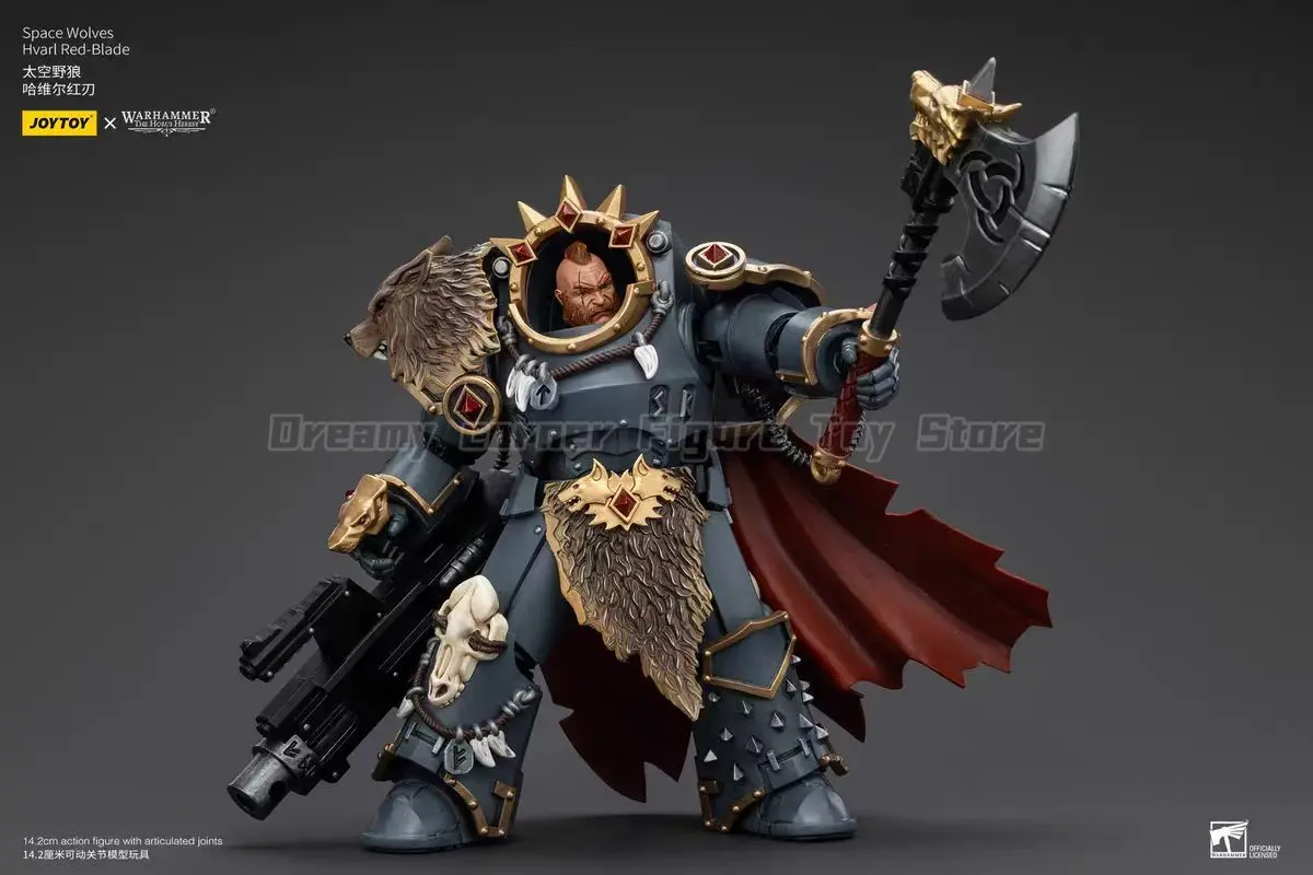 

【In Stock】JOYTOY Warhammer 40K 1/18 Action Figure Space Wolves Hvarl Red-Blade