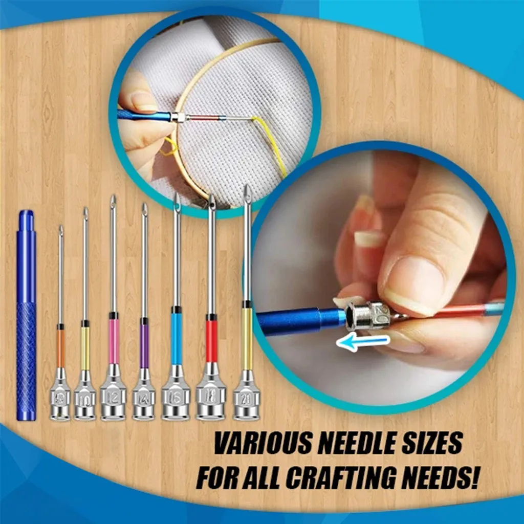 8PCS Common Interchangeable Head Full Model Embroidery Pin  Embroidery Pen knitting & crochet punto y ganchillo agujas de croche