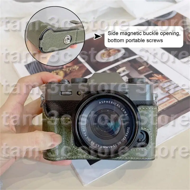 D0UA Made couro PU meia câmera Tampa bolsa para XT30 XT20 XT10 com fácil acesso à bateria