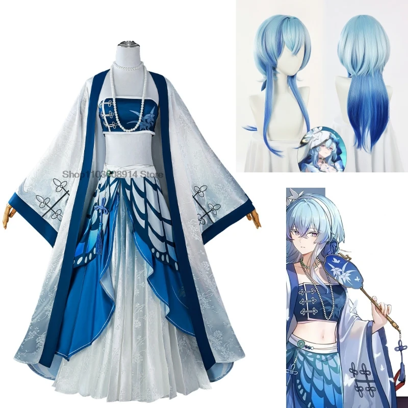 The Shorekeeper Cosplay Wuthering Waves Costume Lovely Dress Uniform Women West Lake Game Suit Party Outfit Role Play Wig