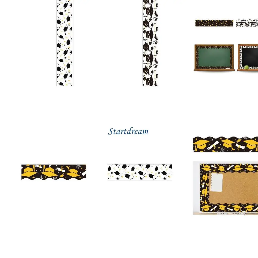 

59 -футовой выпускной бюллетень Borders Borders Sticker Track Woard Trim