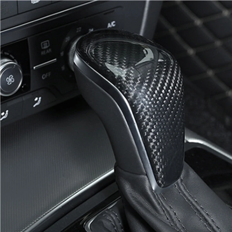 Car Interior Gear Shift Head Knob Cover For Audi A6 C7 A7 4G8 ABS Carbon Fiber Texture Sticker Decoration Auto Accessories