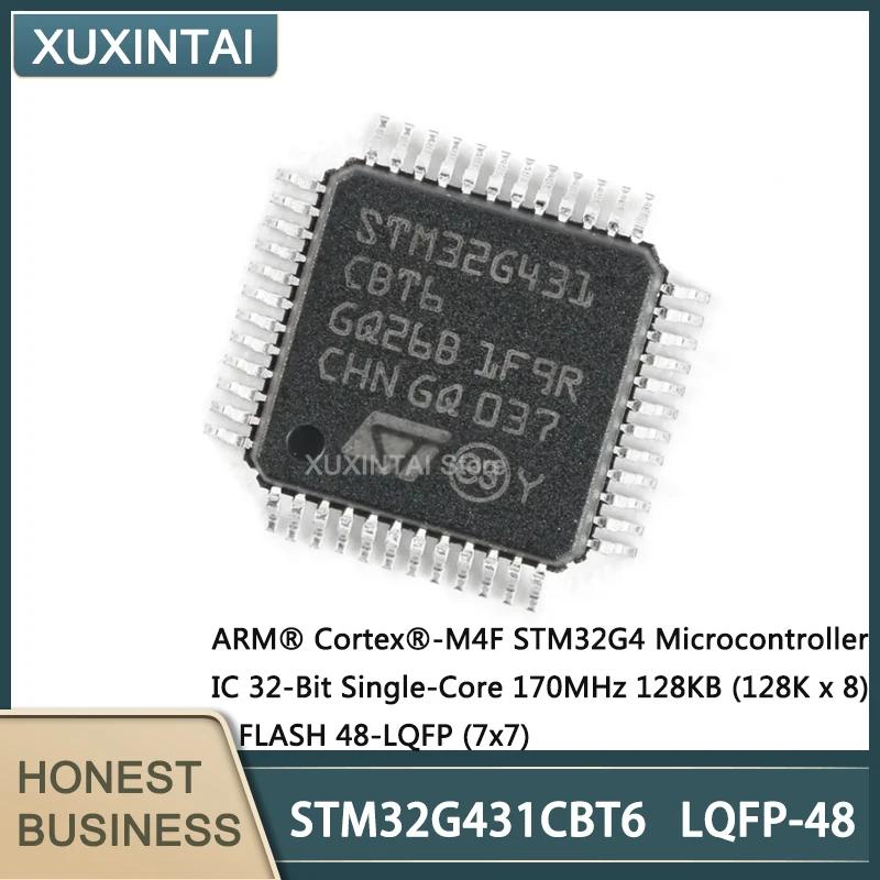 5Pcs/Lot New Original STM32G431CBT6 STM32G431 Microcontroller IC 32-Bit Single-Core 170MHz 128KB (128K x 8) FLASH 48-LQFP (7x7)