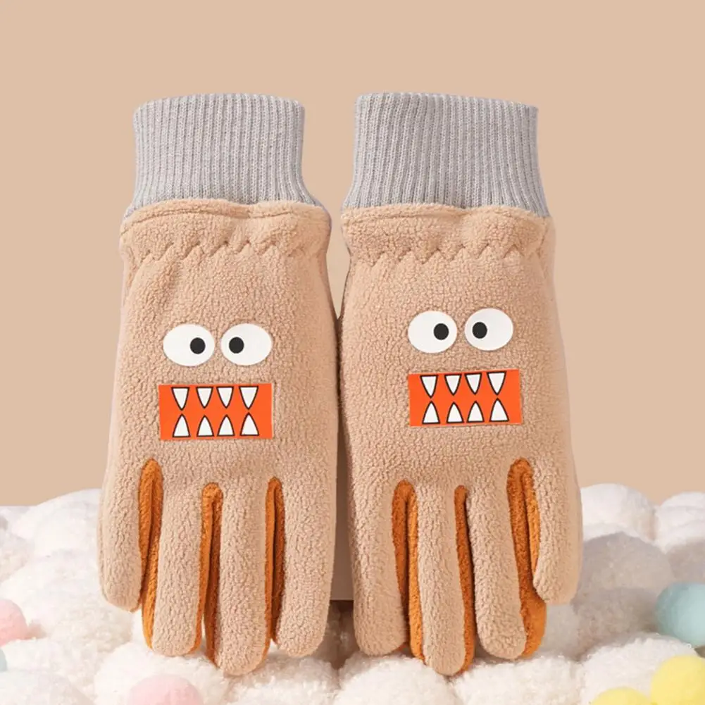 Cartoon Cotton Gloves for Children Children Outdoor Gloves Cartoon Ski Gloves for Kids with Elastic Cuffs Warm for Outdoor