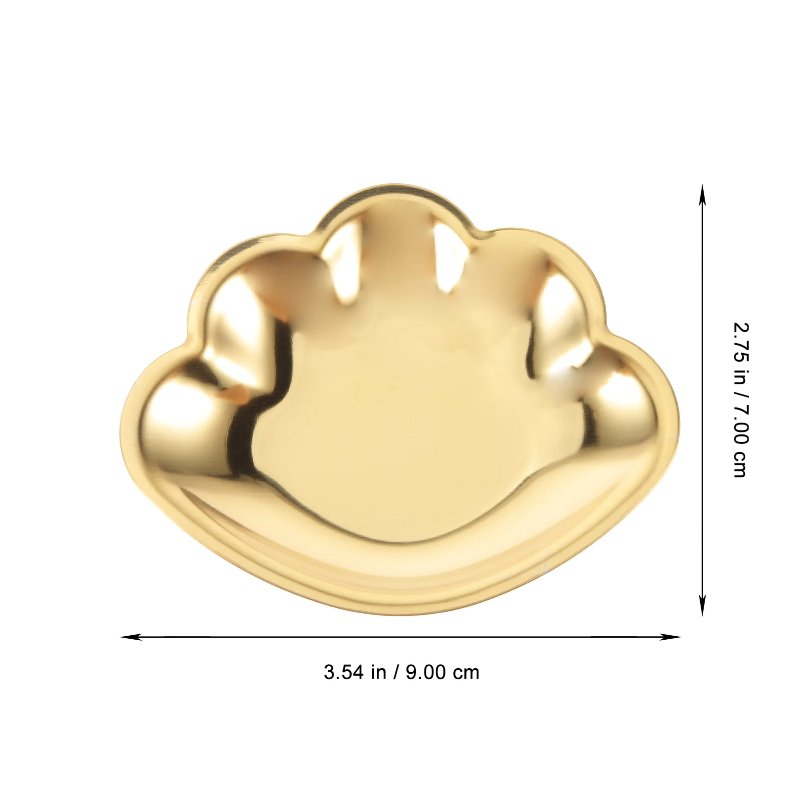 

Decorative Seashell Jewelry Tray Stainless Steel Dish Trinket Organizer for Rings Keys Lipstick Home Shop Display