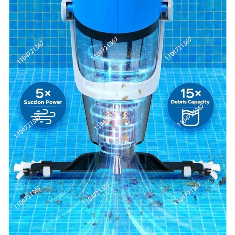 Cordless Pool Vacuum Cleaner, Rechargeable, Handheld Pool Vacuum for Above Ground and Inground Pools