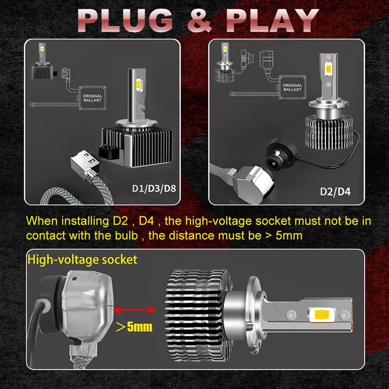 Dualvision D1S LED Headlights HID D3S D2S D4S D4R D8S D1R D2R D3R