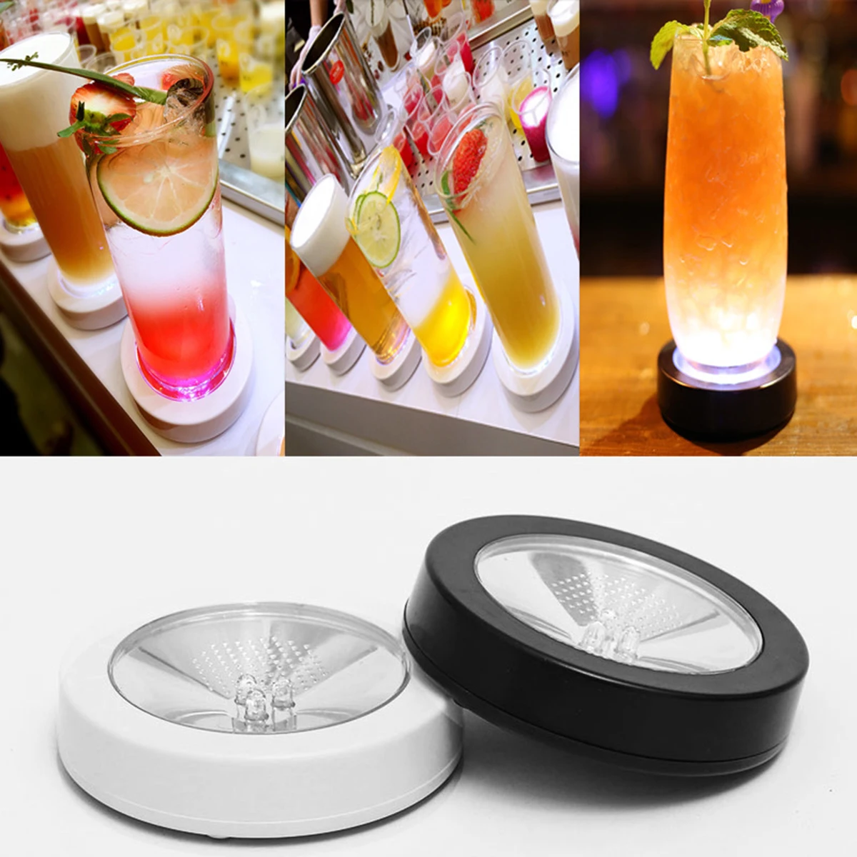 

LED RGB Base Light Powered Display Stands for Home Plant Garden Party Decoration No Included(White)