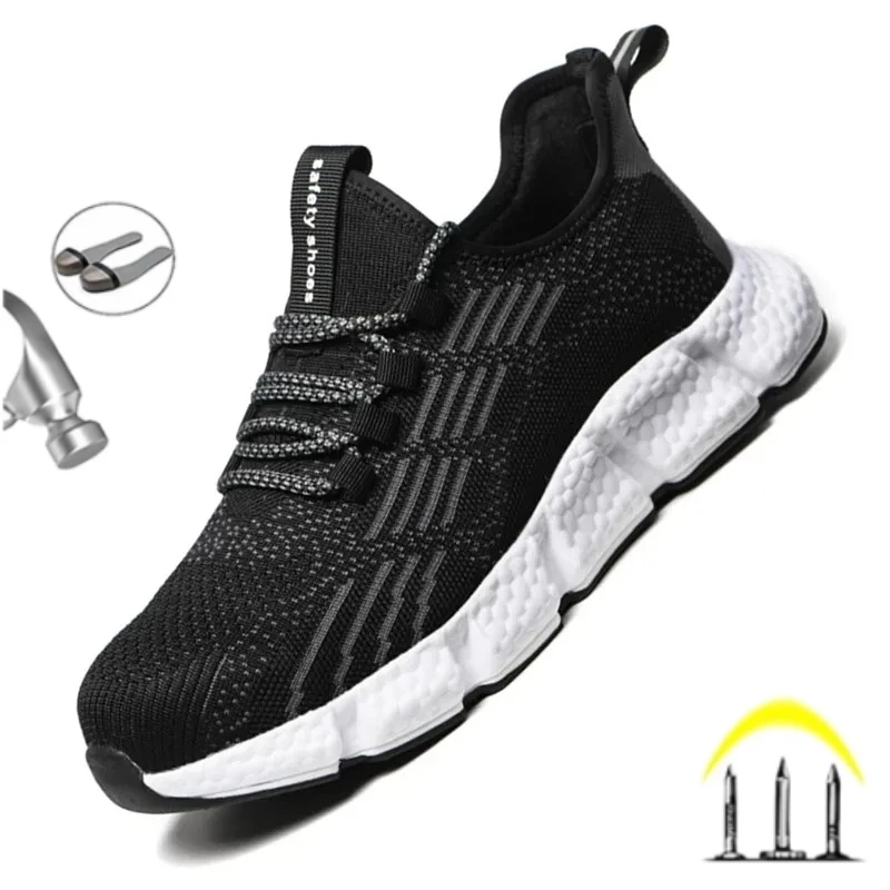 

Work Safety Shoes Men Anti-smash Anti-puncture Work Sneakers Steel Toe Shoes Light Comfort Security Boots Indestructible Shoes