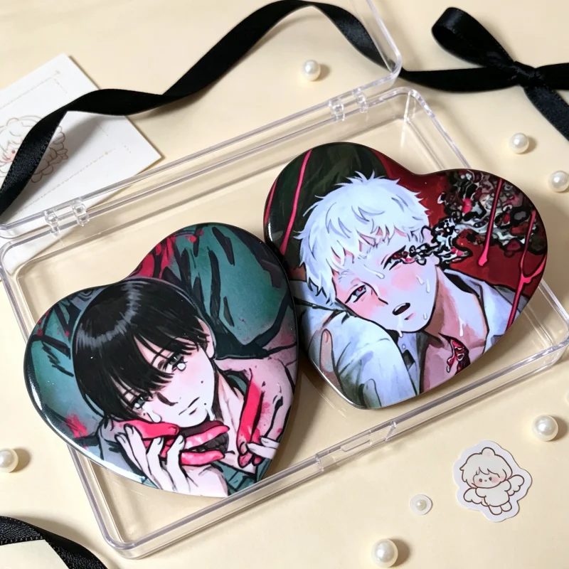 Summer Hikaru BL Heart Pin Badges, Anime Fanart Cosplay Accessory, Itabag Backpack Jacket Decor, BL Fan Collectible Gift