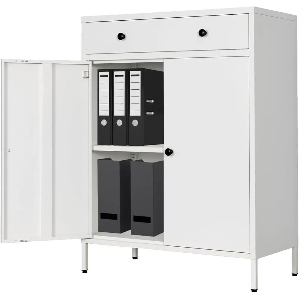 

Metal Storage Cabinet with Der, 35" H Small Cabinet with Doand Adjustable Shel or Home Oice, Living Room, Gym, Aparent, Bathroom