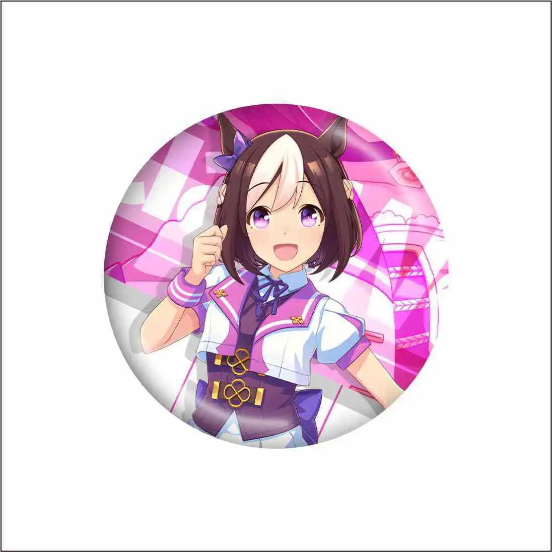 Byerley Turk Silence Suzuka Satake Mei Anime Beautiful Character Peripheral Game Accessories Badge 2D Brooch Pin HD Pattern DIY