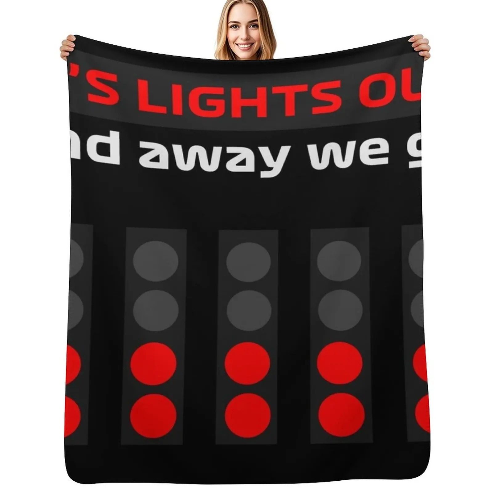 IT'S LIGHTS OUT AND AWAY WE GO (2) Throw Blanket Moving Picnic Bed Warm Loose Summer Blankets