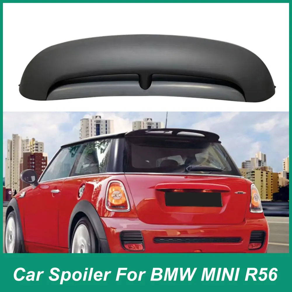 For BMW Mini R56 Rear Luggage Lid Roof Spoiler Fender 2007-2013 JCW Design Tail Wing ABS Material Black Automotive Accessories