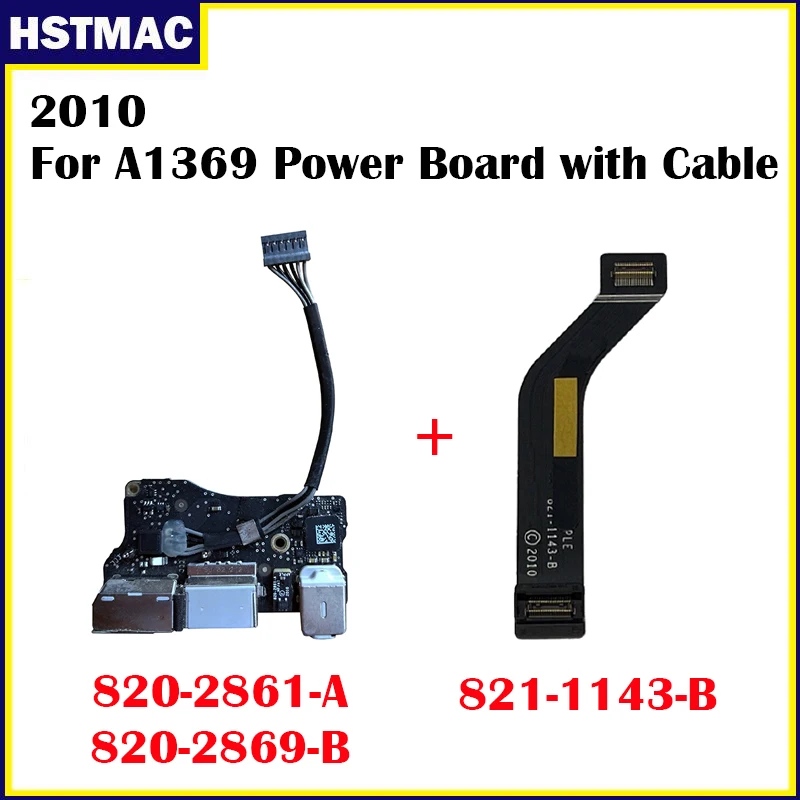 

Original I/O USB Audio Board Cable 821-1143-B For Macbook Air 13" A1369 Power DC-IN Jack Board 820-2869-B 820-2861-A 2010 Year