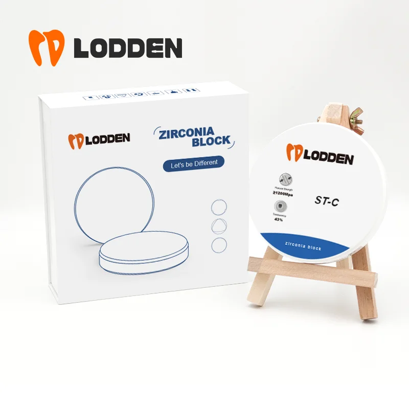 LODDEN ST-Color Zirconia Blocks Dental Lab Material Explore Esthetic CAD CAM 98*14mm System Transparency 43% VITA16