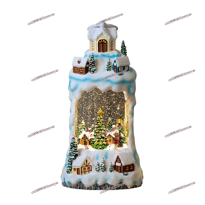 

Новая деревня, Рождественская городская сцена, украшение, старик, олень, подарок, смола, свечение