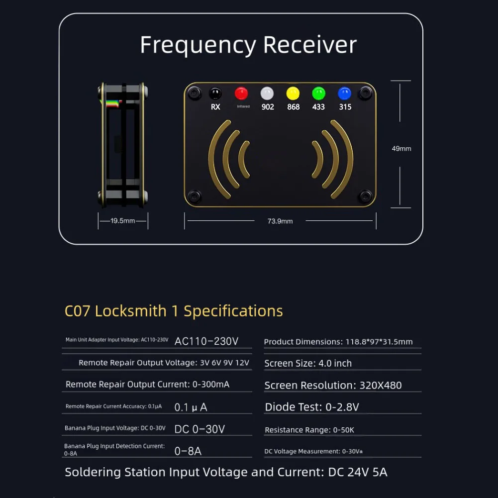 The I2C C07 Multifunctional Remote Control Repair Tool Supports Frequency Test Mode And Voltage And Current Waveform Measurement