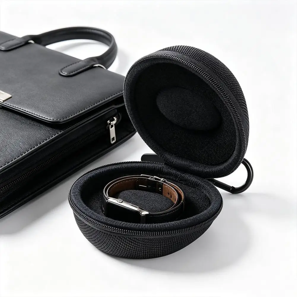 1/2pcs Portable Zipper Travel Watch Case Dust-proof Impact-resistant Single Watch Storage Box for Wristwatches And Smart Watches