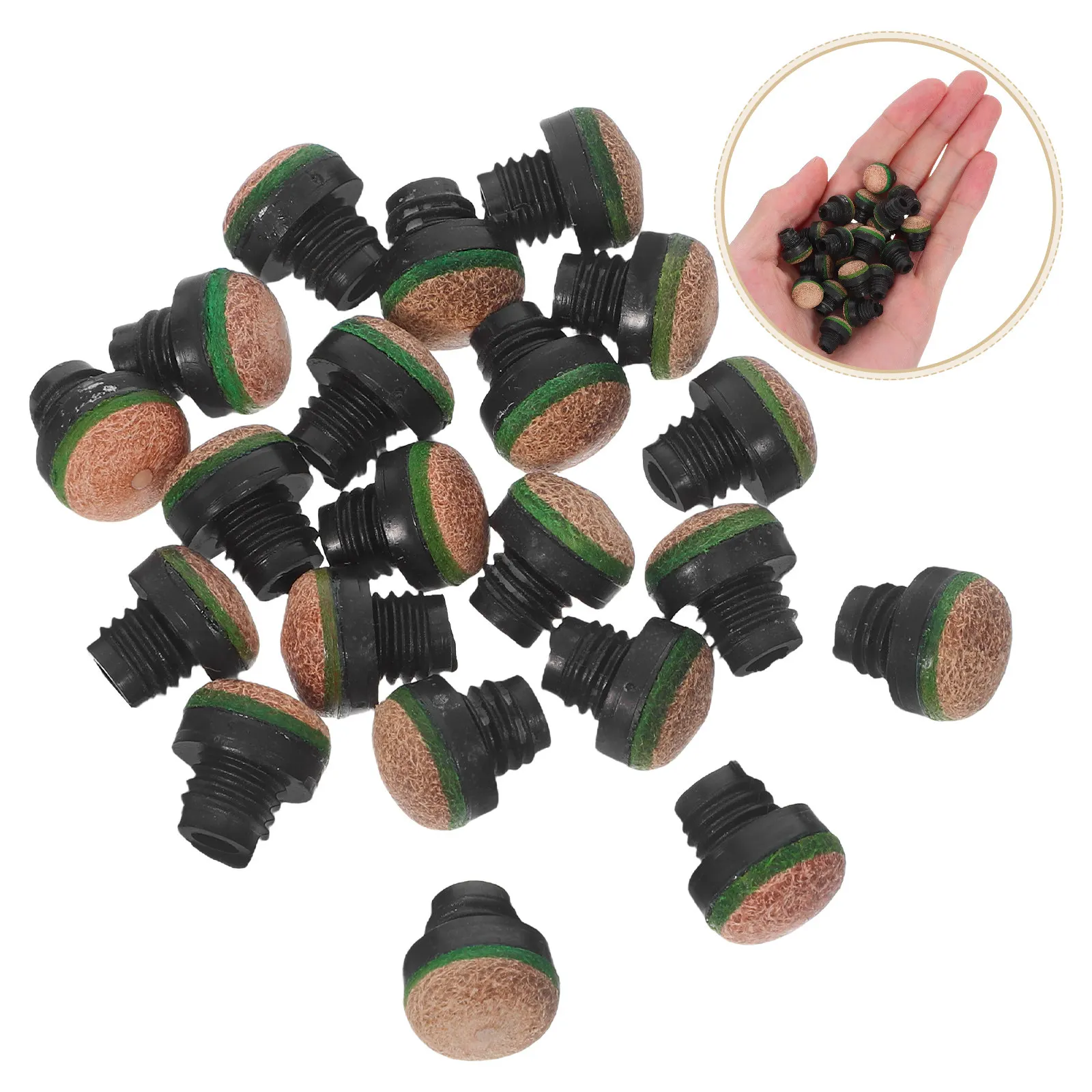 

20Pcs Pool Cue Tips Replacement Screw-on Hardwear Threaded Pool Stick Snooker Accessories Cue Tips Billiard Tip