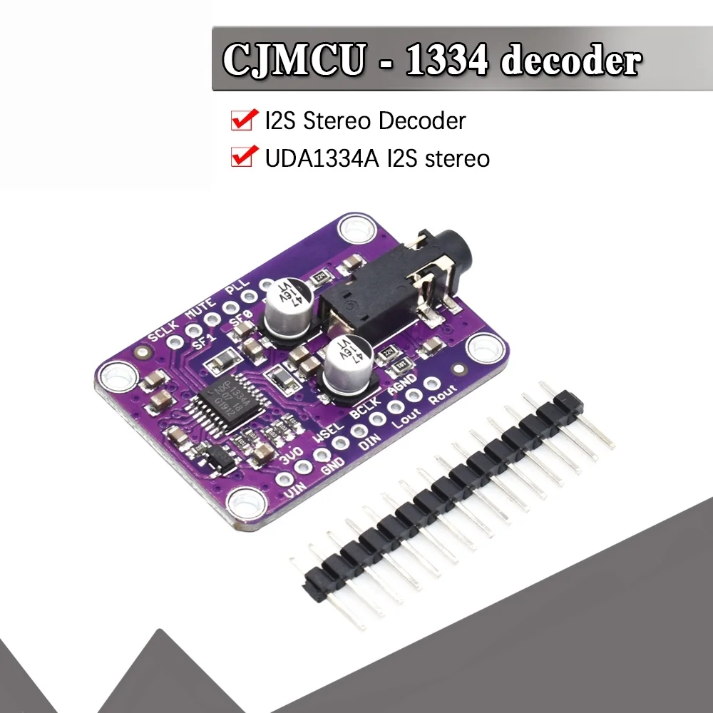 Módulo CJMCU-1334 DAC CJMCU-1334 UDA1334A I2S DAC Placa  módulo codificador  audio estéreo para Arduino 3,3 V - 5 V