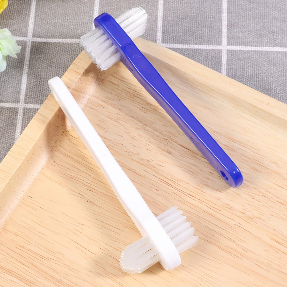 4 Pcs Denture Brush For Cleaning Dental Brushes False Toothbrush Detergent Toothbrushes for Pp Portable Travel