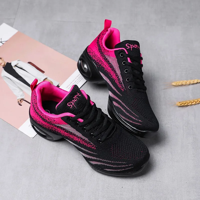 Women's Knit Dance Sneakers Air Cushion - usage example