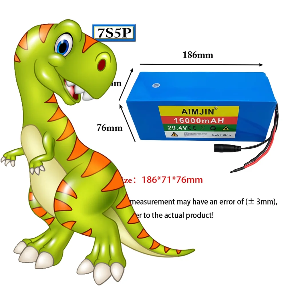 

7S5P 24V 16Ah Battery Pack Built-in BMS,500W 29.4V 16000mAh Electric Scooters 18650 Lithium-ion Battery