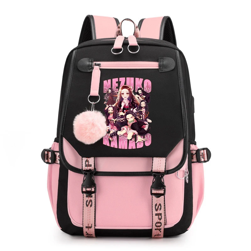 

Hot Anime Kamado Nezuko Print Backpack Student Backpack Teenager Women Men Girl Laptop Backpack Leisure Travel Bag