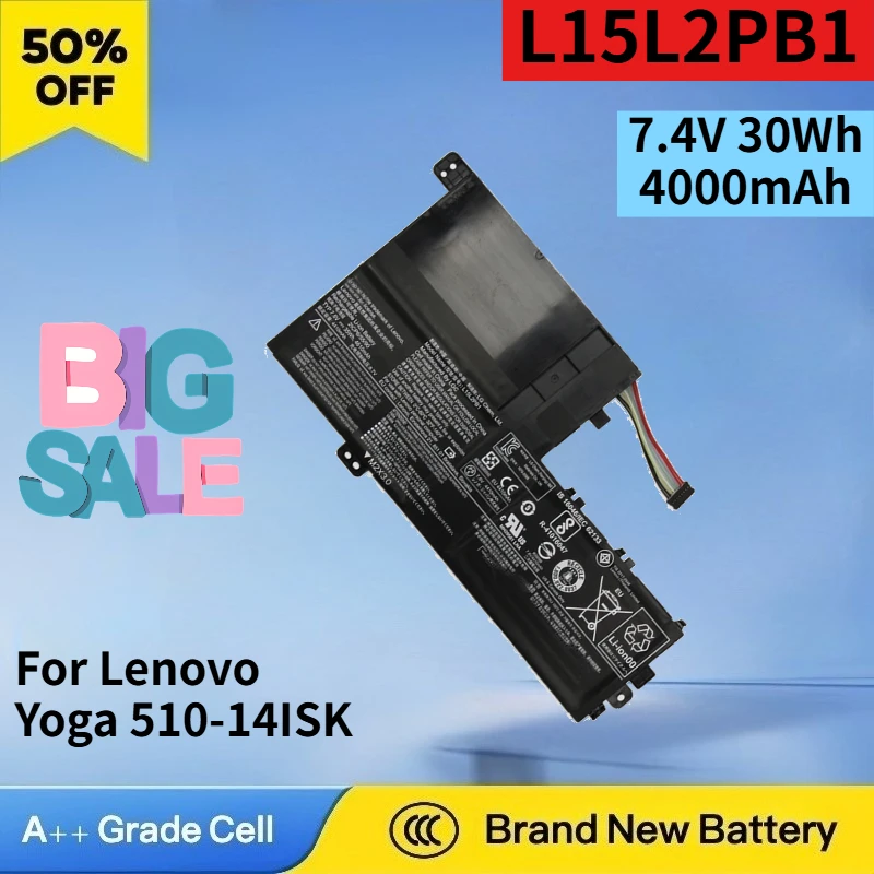 L15L2PB1 7.4V 30Wh 4000mAh Battery for Lenovo Yoga 510-14ISK 7000-14 520 L15L2PB1 L15L3PB0 L15M3PB0 High Quality Laptop Battery