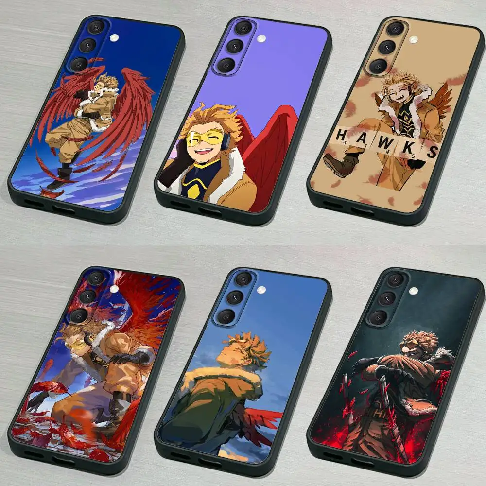 

Hawks B-BNHA MHA-es Phone Case For Samsung S 25,24,23,22,30,21,10,9,Ultra,Plus,Lite,FE,4,5G Black Soft Case