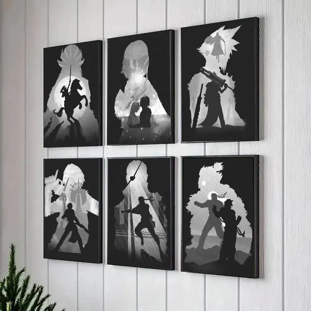 Final Fantasy Poster Cartoon Game Poster Art Sticky Wall Waterproof Home Living Room Bedroom Bar Aesthetic Decoration