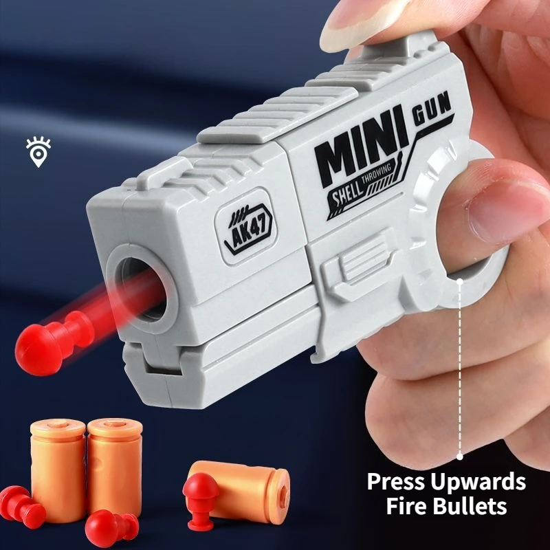 Children Adult Decompression Ring Guns Carrot Toy Gun Shell Ejection Soft Bullets Launcher Mini Press Firing Pistol Model