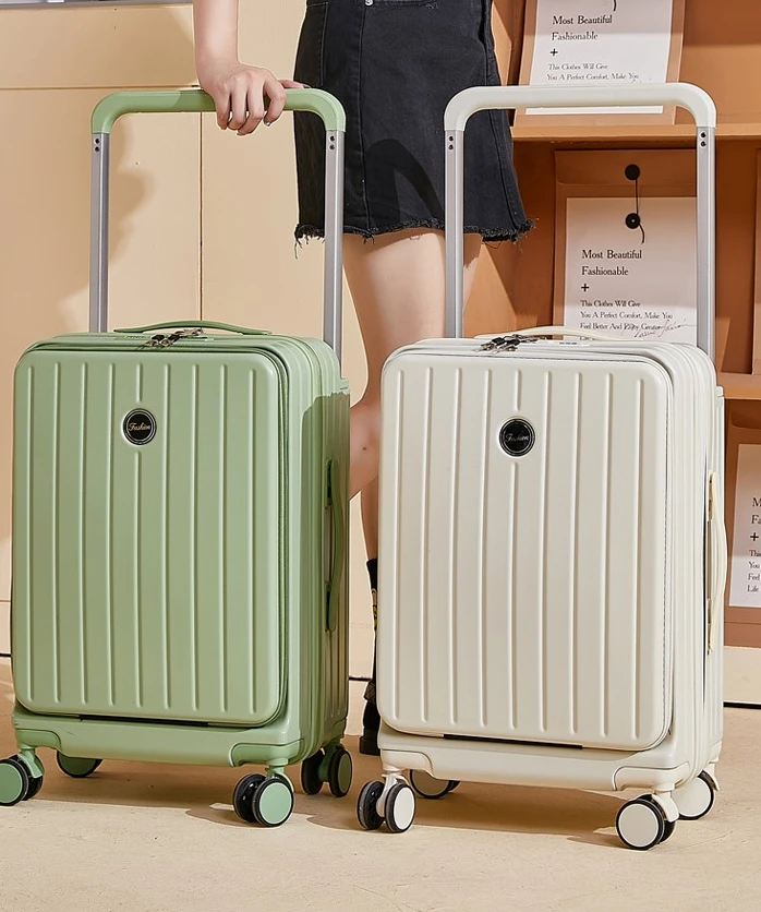 

Front opening wide pull rod luggage 20 inches for women