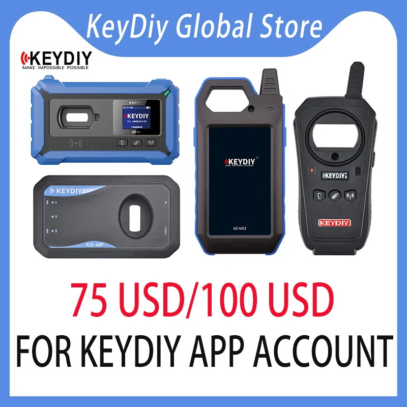 Link de Recarga para Conta KEYDIY KD APP 5C 5D - Ativação de 75USD/100USD para Cópia de Chaves 5C 5D G chassis BDC2 BDC3 MLB MQB48 MQB49 Volvo ID48
