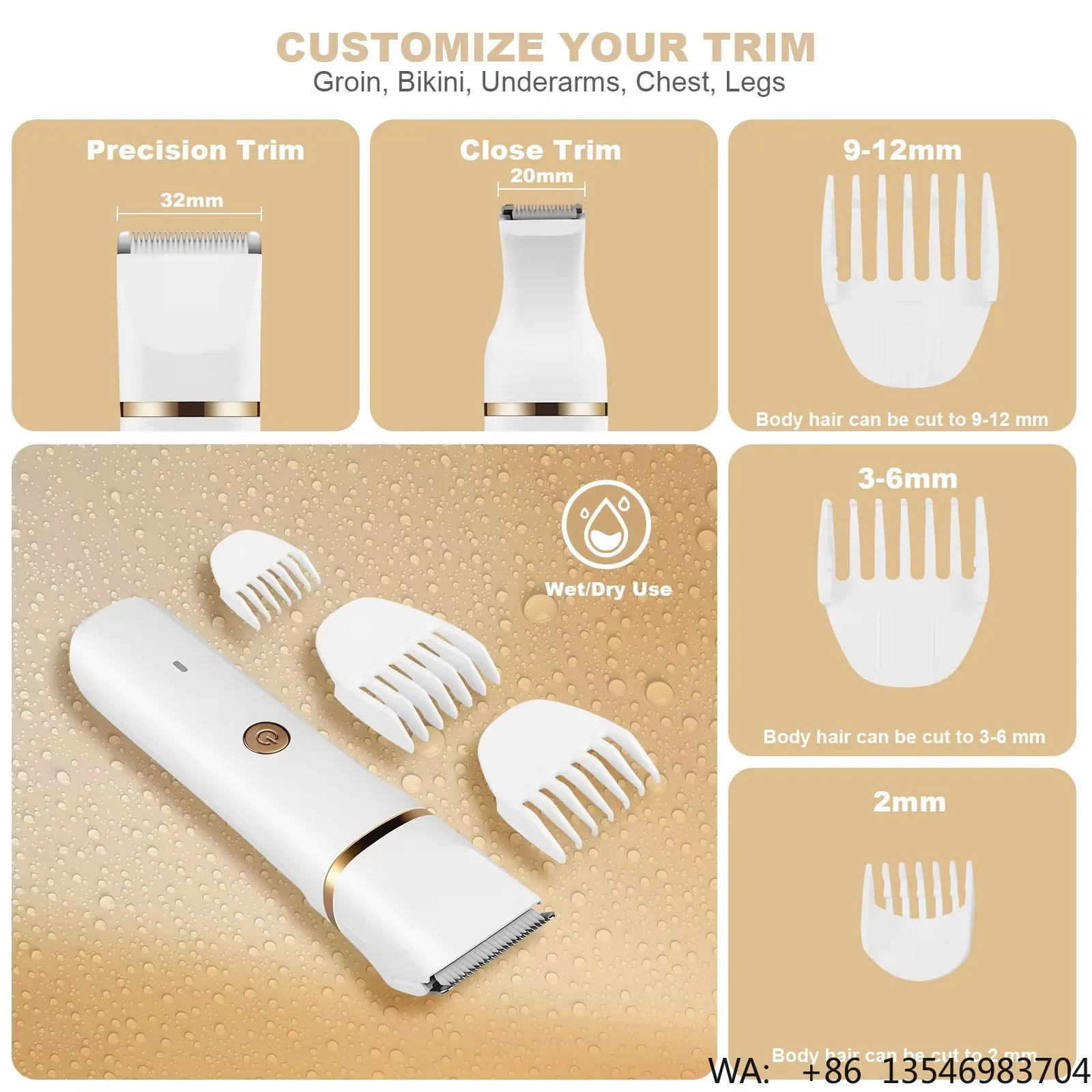 Customize New Electric Double-Headed Trimmer Shaver Epilator for Women 5-in-1 Waterproof Hair Removal for All Areas