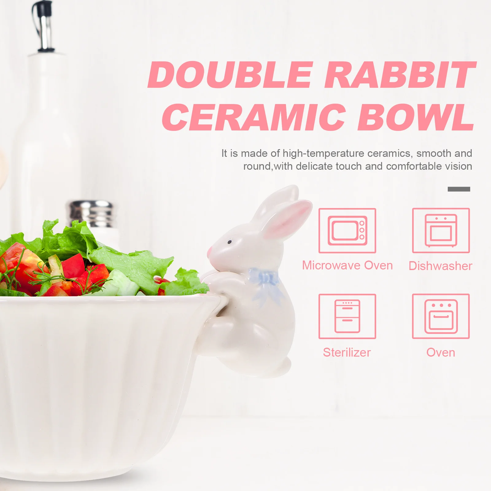 

1Pcs Durable Ceramic Adorable Design Bowl Kids Tableware Safe Nonbreakable Decorative Serving Dish