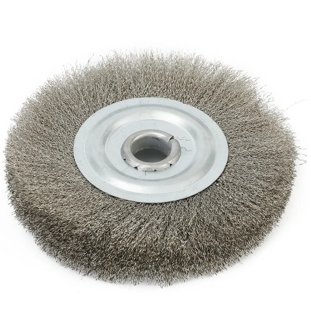 5inch Crimped Stainless Steel Wire/ Wheel Brush Bench Grinder Abrasive 16mm Hole Tools/ For Deburring Rust Scale/ Carbon Removal