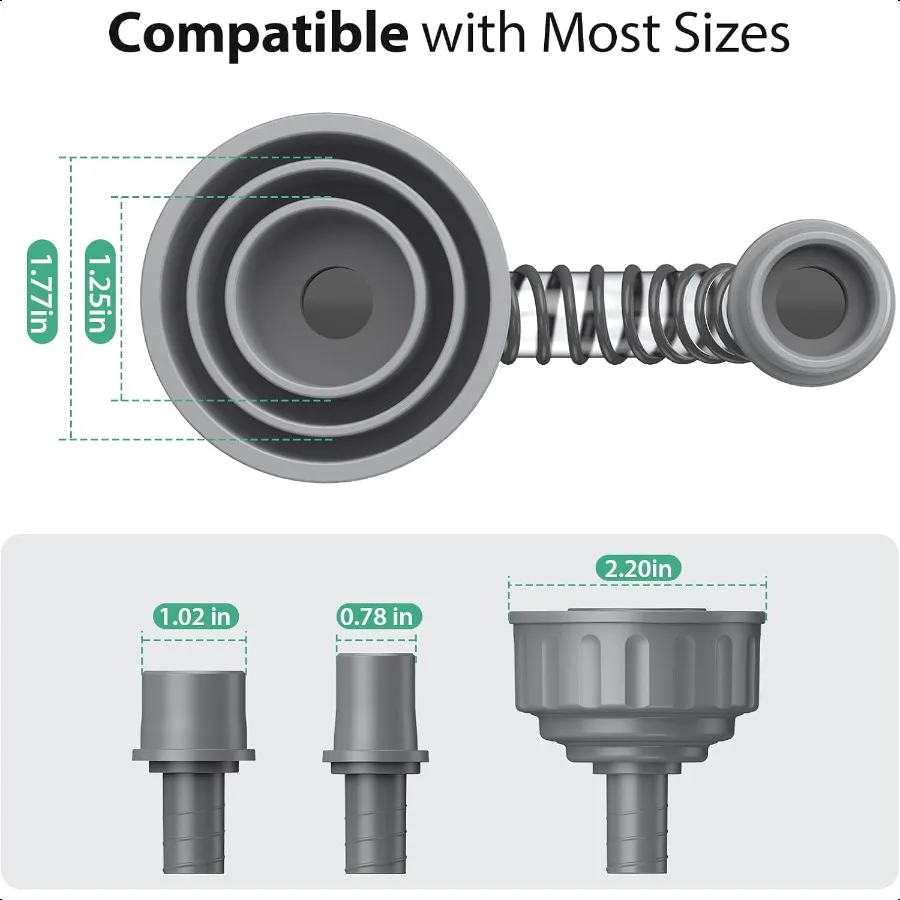 Очиститель сливной линии переменного тока Адаптер для очистки сливной линии конденсата Универсальный адаптер для очистки сливной линии переменного тока, совместимый с большинством ПВХ