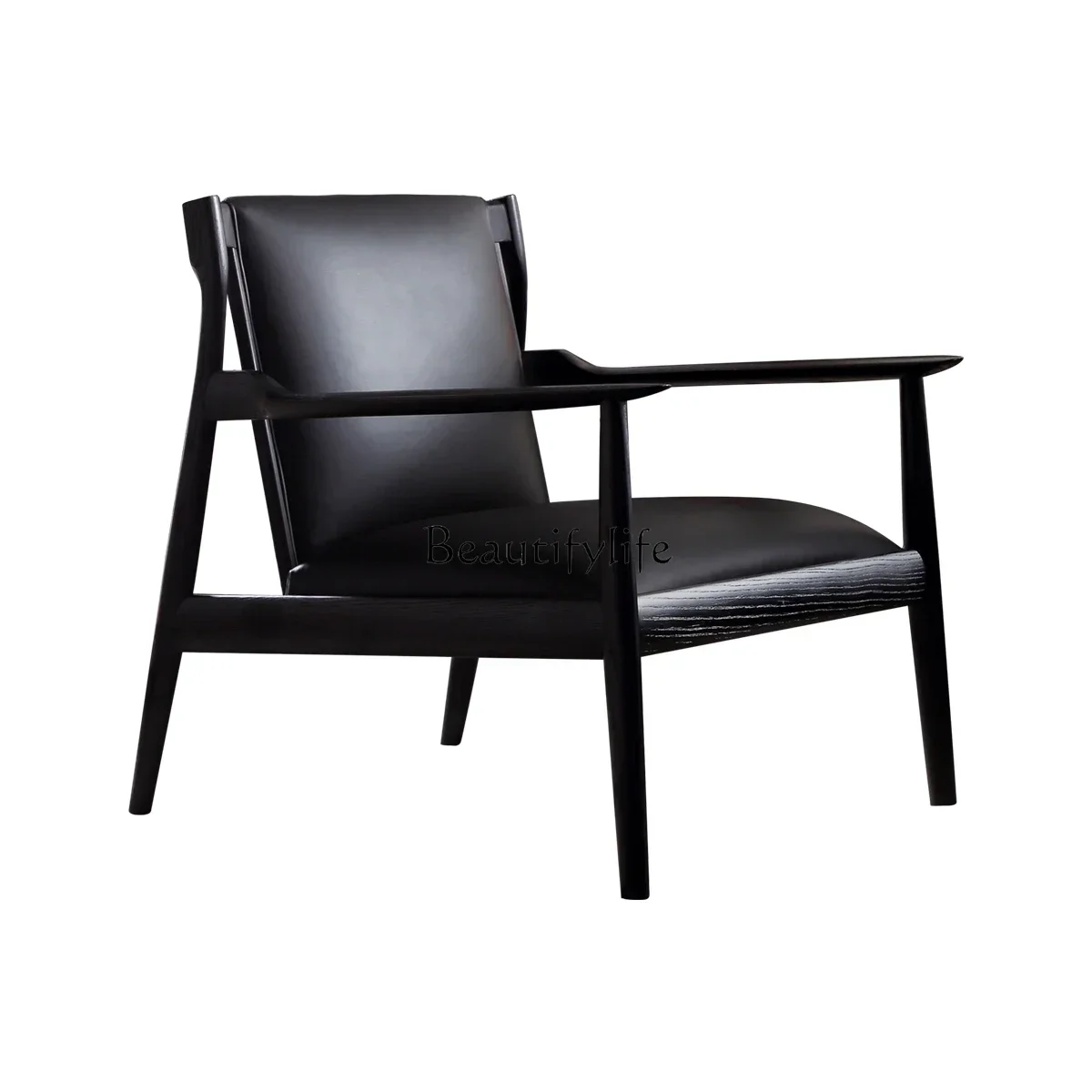 

FGИтальянское современное кресло для отдыха из цельного дерева для гостиной, современный кожаный диван-кресло