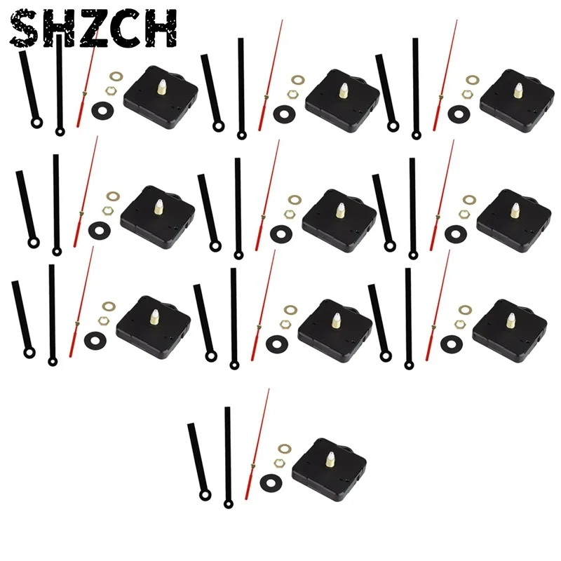 10Pcs DIY Clock Movement Mechanism Silent Quartz Wall DIY Clock Hands Kit Repair Replacement Tool Parts